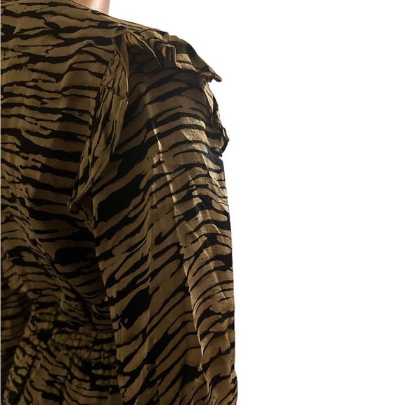Nordstrom Rails Ora 3/4 Flutter Sleeve Drawstring Waist Animal Print Dress - Picture 5 of 12